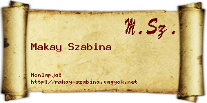 Makay Szabina névjegykártya